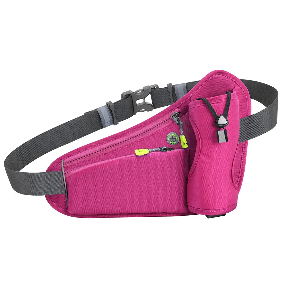 Running Waist Bag with Water Bottle Holder - Hydration Belt for Training and Cycling